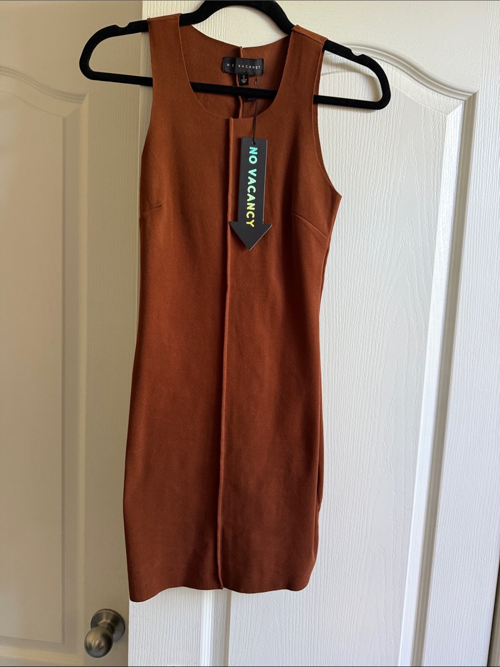 Brown Sleeveless Sheath Dress